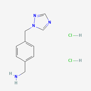 molecular formula C10H14Cl2N4 B2388360 [4-(1H-1,2,4-triazol-1-ylmethyl)phenyl]methanamine dihydrochloride CAS No. 1049720-38-8