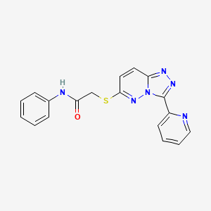 molecular formula C18H14N6OS B2388380 N-phenyl-2-{[3-(pyridin-2-yl)-[1,2,4]triazolo[4,3-b]pyridazin-6-yl]sulfanyl}acetamide CAS No. 868967-23-1
