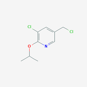 molecular formula C18H22Cl4N2O2 B2388410 3-Chloro-5-(chloromethyl)-2-isopropoxypyridine CAS No. 1247922-45-7