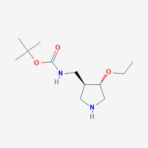 molecular formula C12H24N2O3 B2388455 tert-butyl N-{[(3S,4S)-4-ethoxypyrrolidin-3-yl]methyl}carbamate CAS No. 1969287-93-1