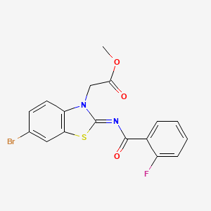 Methyl 2-[6-bromo-2-(2-fluorobenzoyl)imino-1,3-benzothiazol-3-yl]acetate