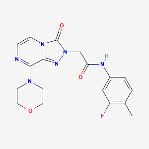 molecular formula C18H19FN6O3 B2388523 N-(3-fluoro-4-methylphenyl)-2-[8-(morpholin-4-yl)-3-oxo-2H,3H-[1,2,4]triazolo[4,3-a]pyrazin-2-yl]acetamide CAS No. 1251591-11-3