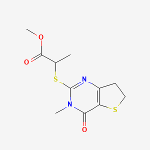 Methyl 2-((3-methyl-4-oxo-3,4,6,7-tetrahydrothieno[3,2-d]pyrimidin-2-yl)thio)propanoate