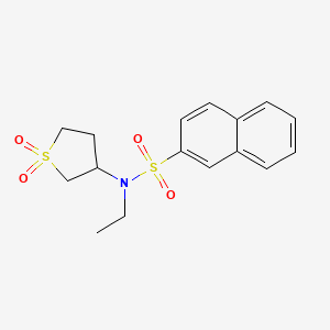 molecular formula C16H19NO4S2 B2388531 N-(1,1-dioxo-1lambda6-thiolan-3-yl)-N-ethylnaphthalene-2-sulfonamide CAS No. 874788-03-1