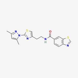 N-(2-(2-(3,5-dimethyl-1H-pyrazol-1-yl)thiazol-4-yl)ethyl)benzo[d]thiazole-6-carboxamide
