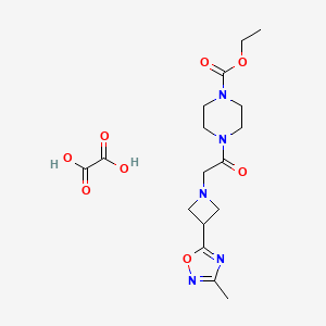 Ethyl 4-(2-(3-(3-methyl-1,2,4-oxadiazol-5-yl)azetidin-1-yl)acetyl)piperazine-1-carboxylate oxalate