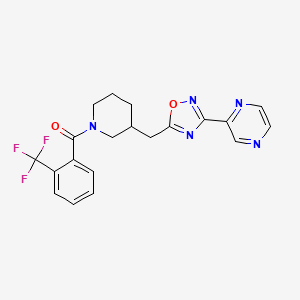 (3-((3-(Pyrazin-2-yl)-1,2,4-oxadiazol-5-yl)methyl)piperidin-1-yl)(2-(trifluoromethyl)phenyl)methanone