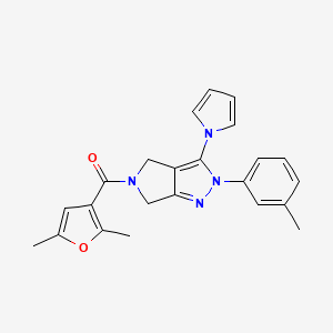 (3-(1H-pyrrol-1-yl)-2-(m-tolyl)pyrrolo[3,4-c]pyrazol-5(2H,4H,6H)-yl)(2,5-dimethylfuran-3-yl)methanone