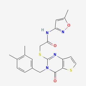 2-{[3-(3,4-dimethylbenzyl)-4-oxo-3,4-dihydrothieno[3,2-d]pyrimidin-2-yl]sulfanyl}-N-(5-methyl-1,2-oxazol-3-yl)acetamide