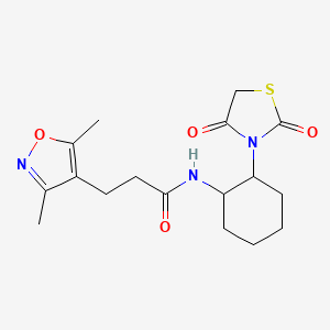 3-(3,5-dimethylisoxazol-4-yl)-N-(2-(2,4-dioxothiazolidin-3-yl)cyclohexyl)propanamide