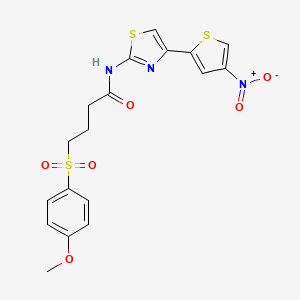4-((4-methoxyphenyl)sulfonyl)-N-(4-(4-nitrothiophen-2-yl)thiazol-2-yl)butanamide