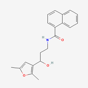 molecular formula C20H21NO3 B2388586 N-[3-(2,5-DIMETHYLFURAN-3-YL)-3-HYDROXYPROPYL]NAPHTHALENE-1-CARBOXAMIDE CAS No. 1421445-91-1