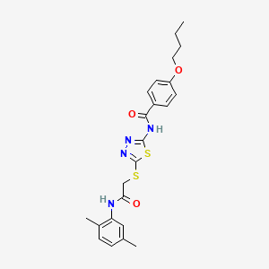 4-butoxy-N-(5-((2-((2,5-dimethylphenyl)amino)-2-oxoethyl)thio)-1,3,4-thiadiazol-2-yl)benzamide