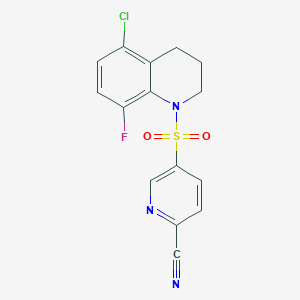 5-[(5-Chloro-8-fluoro-1,2,3,4-tetrahydroquinolin-1-yl)sulfonyl]pyridine-2-carbonitrile