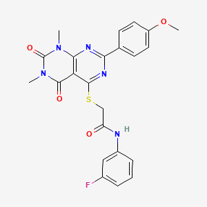 N-(3-fluorophenyl)-2-((2-(4-methoxyphenyl)-6,8-dimethyl-5,7-dioxo-5,6,7,8-tetrahydropyrimido[4,5-d]pyrimidin-4-yl)thio)acetamide