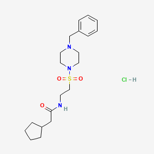 N-(2-((4-benzylpiperazin-1-yl)sulfonyl)ethyl)-2-cyclopentylacetamide hydrochloride