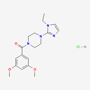 (3,5-dimethoxyphenyl)(4-(1-ethyl-1H-imidazol-2-yl)piperazin-1-yl)methanone hydrochloride