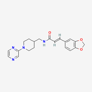 (E)-3-(benzo[d][1,3]dioxol-5-yl)-N-((1-(pyrazin-2-yl)piperidin-4-yl)methyl)acrylamide