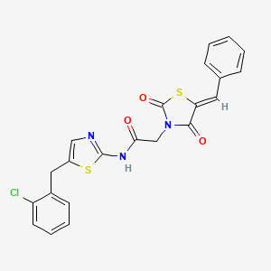 (Z)-2-(5-benzylidene-2,4-dioxothiazolidin-3-yl)-N-(5-(2-chlorobenzyl)thiazol-2-yl)acetamide