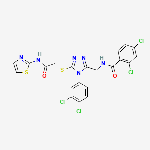 2,4-dichloro-N-((4-(3,4-dichlorophenyl)-5-((2-oxo-2-(thiazol-2-ylamino)ethyl)thio)-4H-1,2,4-triazol-3-yl)methyl)benzamide