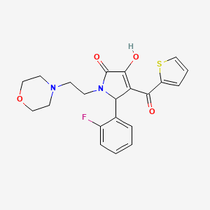 molecular formula C21H21FN2O4S B2388647 5-(2-fluorophenyl)-3-hydroxy-1-(2-morpholinoethyl)-4-(thiophene-2-carbonyl)-1H-pyrrol-2(5H)-one CAS No. 381188-66-5