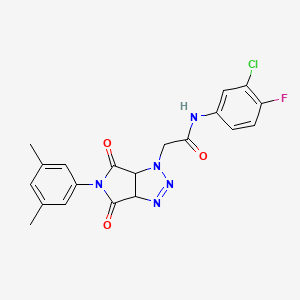 N-(3-chloro-4-fluorophenyl)-2-(5-(3,5-dimethylphenyl)-4,6-dioxo-4,5,6,6a-tetrahydropyrrolo[3,4-d][1,2,3]triazol-1(3aH)-yl)acetamide