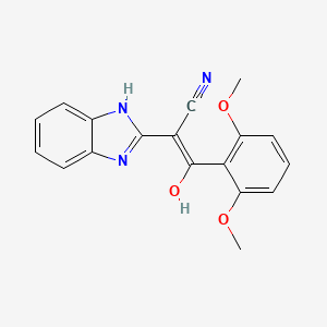 molecular formula C18H15N3O3 B2388665 2-(1,3-Dihydro-benzoimidazol-2-ylidene)-3-(2,6-dimethoxy-phenyl)-3-oxo-propionitrile CAS No. 391868-03-4
