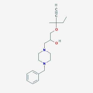 molecular formula C20H30N2O2 B2388667 1-(4-Benzylpiperazin-1-yl)-3-((3-methylpent-1-yn-3-yl)oxy)propan-2-ol CAS No. 946202-59-1