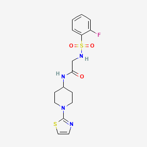 2-(2-fluorophenylsulfonamido)-N-(1-(thiazol-2-yl)piperidin-4-yl)acetamide