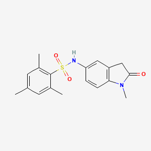 2,4,6-trimethyl-N-(1-methyl-2-oxoindolin-5-yl)benzenesulfonamide