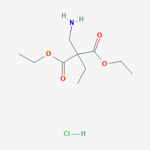 molecular formula C10H20ClNO4 B2388671 Diethyl 2-(aminomethyl)-2-ethylpropanedioate;hydrochloride CAS No. 2445785-19-1