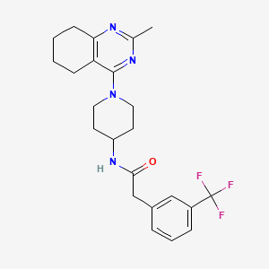 molecular formula C23H27F3N4O B2388675 N-[1-(2-methyl-5,6,7,8-tetrahydroquinazolin-4-yl)piperidin-4-yl]-2-[3-(trifluoromethyl)phenyl]acetamide CAS No. 1904202-72-7
