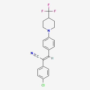 (2Z)-2-(4-chlorophenyl)-3-{4-[4-(trifluoromethyl)piperidin-1-yl]phenyl}acrylonitrile
