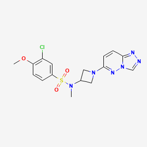 molecular formula C16H17ClN6O3S B2388692 N-(1-([1,2,4]triazolo[4,3-b]pyridazin-6-yl)azetidin-3-yl)-3-chloro-4-methoxy-N-methylbenzenesulfonamide CAS No. 2309599-04-8