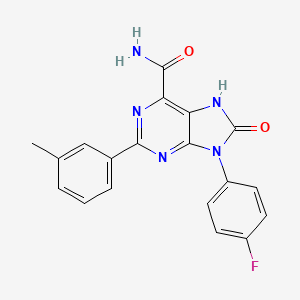 9-(4-fluorophenyl)-2-(3-methylphenyl)-8-oxo-7H-purine-6-carboxamide