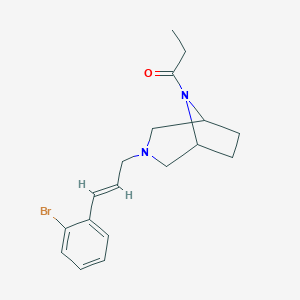 molecular formula C18H23BrN2O B238870 1-[3-[(E)-3-(2-bromophenyl)prop-2-enyl]-3,8-diazabicyclo[3.2.1]octan-8-yl]propan-1-one CAS No. 1794-42-9