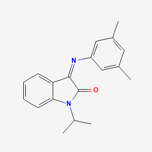 molecular formula C19H20N2O B2388700 3-[(3,5-dimethylphenyl)imino]-1-isopropyl-1,3-dihydro-2H-indol-2-one CAS No. 338414-83-8