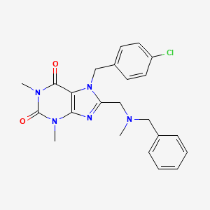 molecular formula C23H24ClN5O2 B2388701 8-{[benzyl(methyl)amino]methyl}-7-(4-chlorobenzyl)-1,3-dimethyl-3,7-dihydro-1H-purine-2,6-dione CAS No. 843626-88-0