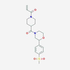 1-[4-[2-(4-Methylsulfonylphenyl)morpholine-4-carbonyl]piperidin-1-yl]prop-2-en-1-one