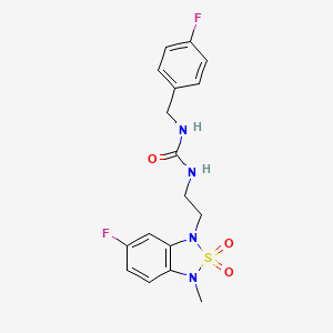 1-(2-(6-fluoro-3-methyl-2,2-dioxidobenzo[c][1,2,5]thiadiazol-1(3H)-yl)ethyl)-3-(4-fluorobenzyl)urea