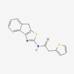 molecular formula C16H12N2OS2 B2388706 N-(8H-indeno[1,2-d]thiazol-2-yl)-2-(thiophen-2-yl)acetamide CAS No. 921815-79-4