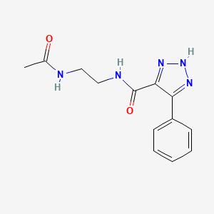 molecular formula C13H15N5O2 B2388708 N-(2-acetamidoethyl)-4-phenyl-1H-1,2,3-triazole-5-carboxamide CAS No. 1798542-01-4
