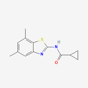 molecular formula C13H14N2OS B2388709 N-(5,7-dimethylbenzo[d]thiazol-2-yl)cyclopropanecarboxamide CAS No. 912768-40-2