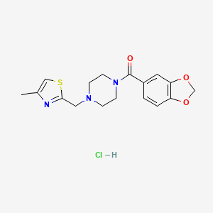 Benzo[d][1,3]dioxol-5-yl(4-((4-methylthiazol-2-yl)methyl)piperazin-1-yl)methanone hydrochloride