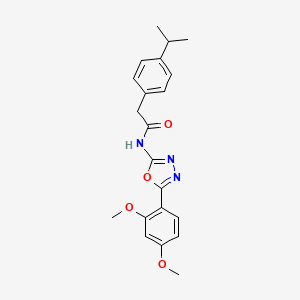 molecular formula C21H23N3O4 B2388724 N-(5-(2,4-dimethoxyphenyl)-1,3,4-oxadiazol-2-yl)-2-(4-isopropylphenyl)acetamide CAS No. 923430-10-8