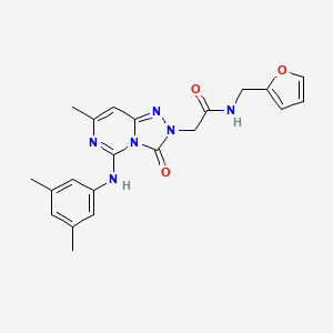 molecular formula C21H22N6O3 B2388754 2-[5-(3,5-dimethylanilino)-7-methyl-3-oxo[1,2,4]triazolo[4,3-c]pyrimidin-2(3H)-yl]-N~1~-(2-furylmethyl)acetamide CAS No. 1251664-35-3