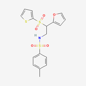 molecular formula C17H17NO5S3 B2388788 N-[2-(furan-2-yl)-2-(thiophene-2-sulfonyl)ethyl]-4-methylbenzene-1-sulfonamide CAS No. 877817-02-2