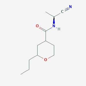 molecular formula C12H20N2O2 B2388791 N-[(1S)-1-Cyanoethyl]-2-propyloxane-4-carboxamide CAS No. 2125831-70-9