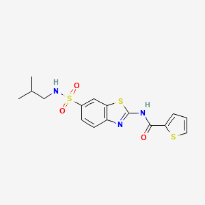 molecular formula C16H17N3O3S3 B2388811 N-(6-(N-isobutylsulfamoyl)benzo[d]thiazol-2-yl)thiophene-2-carboxamide CAS No. 692762-29-1