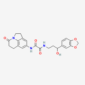 molecular formula C23H23N3O6 B2388824 N1-(3-(benzo[d][1,3]dioxol-5-yl)-3-hydroxypropyl)-N2-(4-oxo-2,4,5,6-tetrahydro-1H-pyrrolo[3,2,1-ij]quinolin-8-yl)oxalamide CAS No. 1421456-36-1